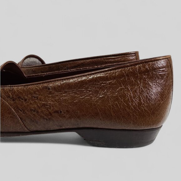 Romano Martegani full quill ostrich penny loafers 8 D